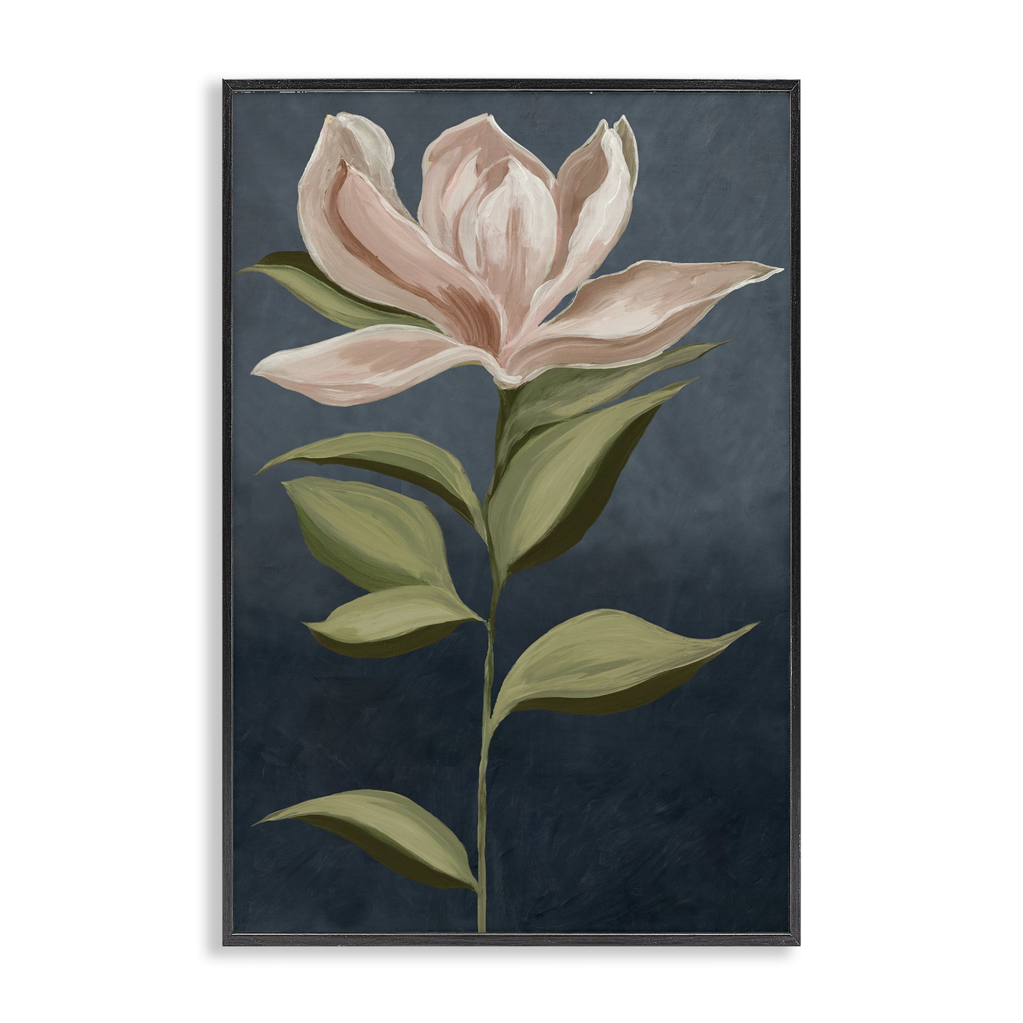 Stupell Industries Pink Iris Petals Plants & Flowers Painting Black Framed Art Print Wall Art, 12 x 18
