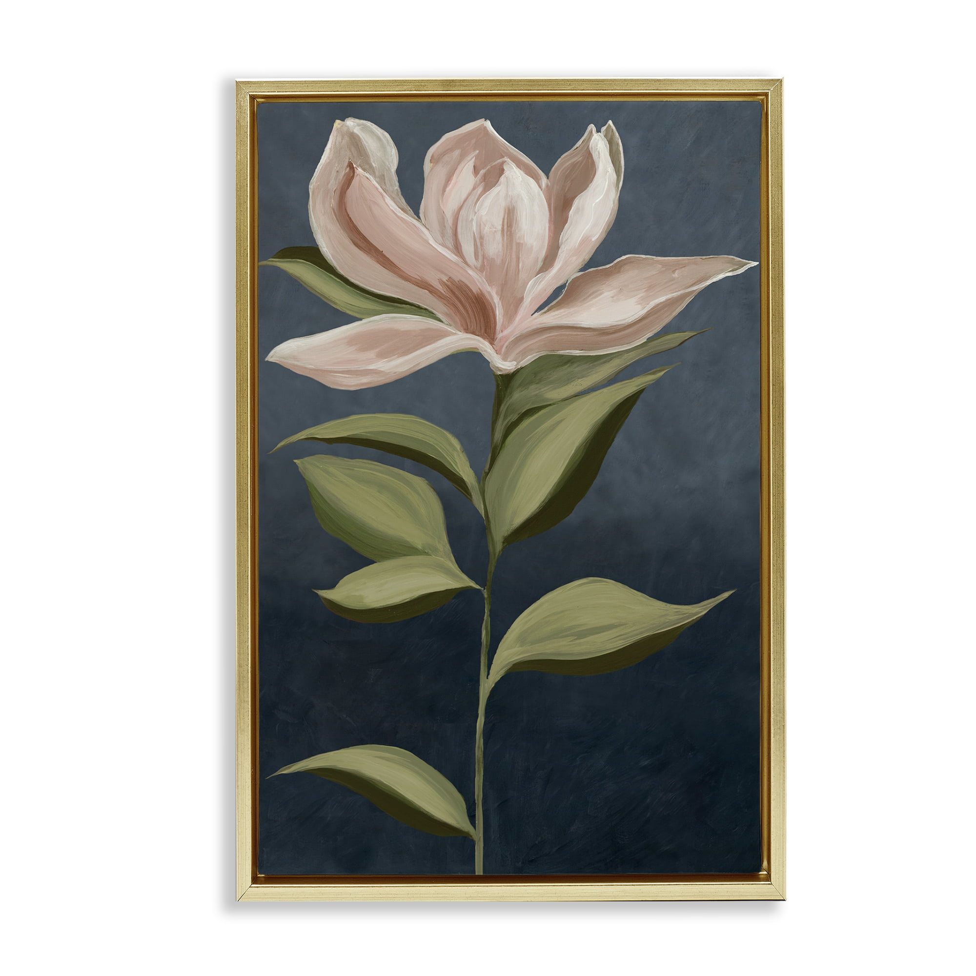 Stupell Industries Pink Iris Petals Plants & Flowers Painting Gold Floater Framed Canvas Art Print Wall Art, 17 x 25