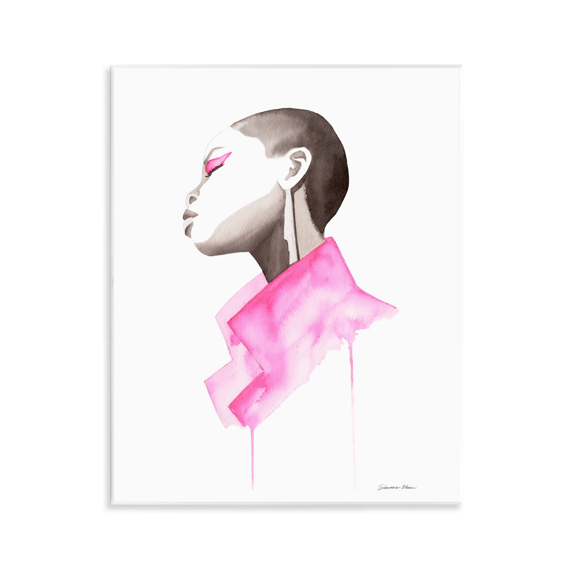 Stupell Industries Pink Jacket Elegance Portrait Wall Plaque Art, design by Simone Elum