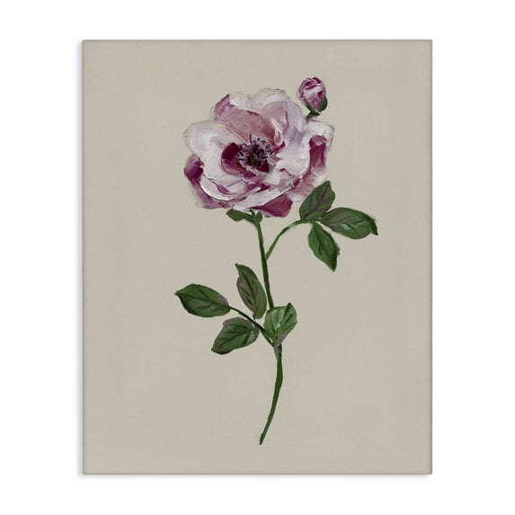 Stupell Industries Pink Jewel Rose Canvas Wall Art design by Sally Swatland, 30 x 24