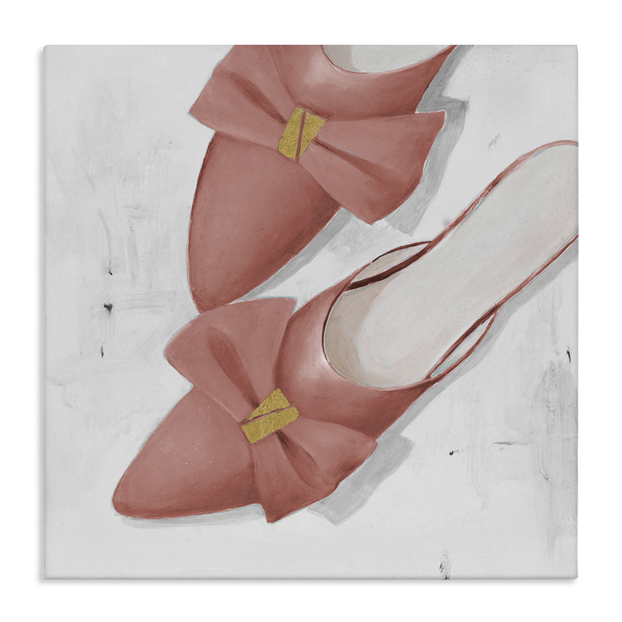 Stupell Industries Pink Kitten Heels Fashion Painting Wrapped Canvas Art Print Wall Art, 36 x 36