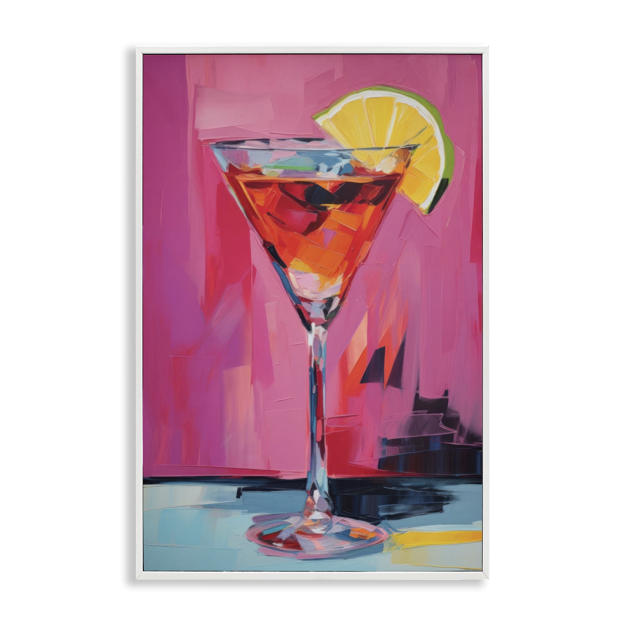Stupell Industries Pink Lady Cocktail Food & Beverage Painting White Framed Art Print Wall Art, 16 x 24