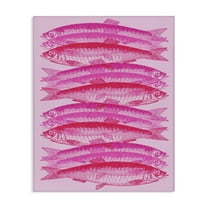Stupell Industries Pink Layered Fish Animals & Insects Painting Gallery Wrapped Canvas Art Print Wall Art, 16 x 20