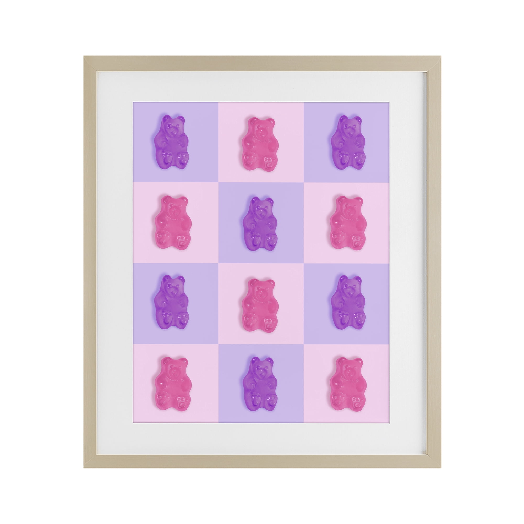 Stupell Industries Pink & Lilac Candy Bears Birch Framed Print Under Glass, design by LISH Creative
