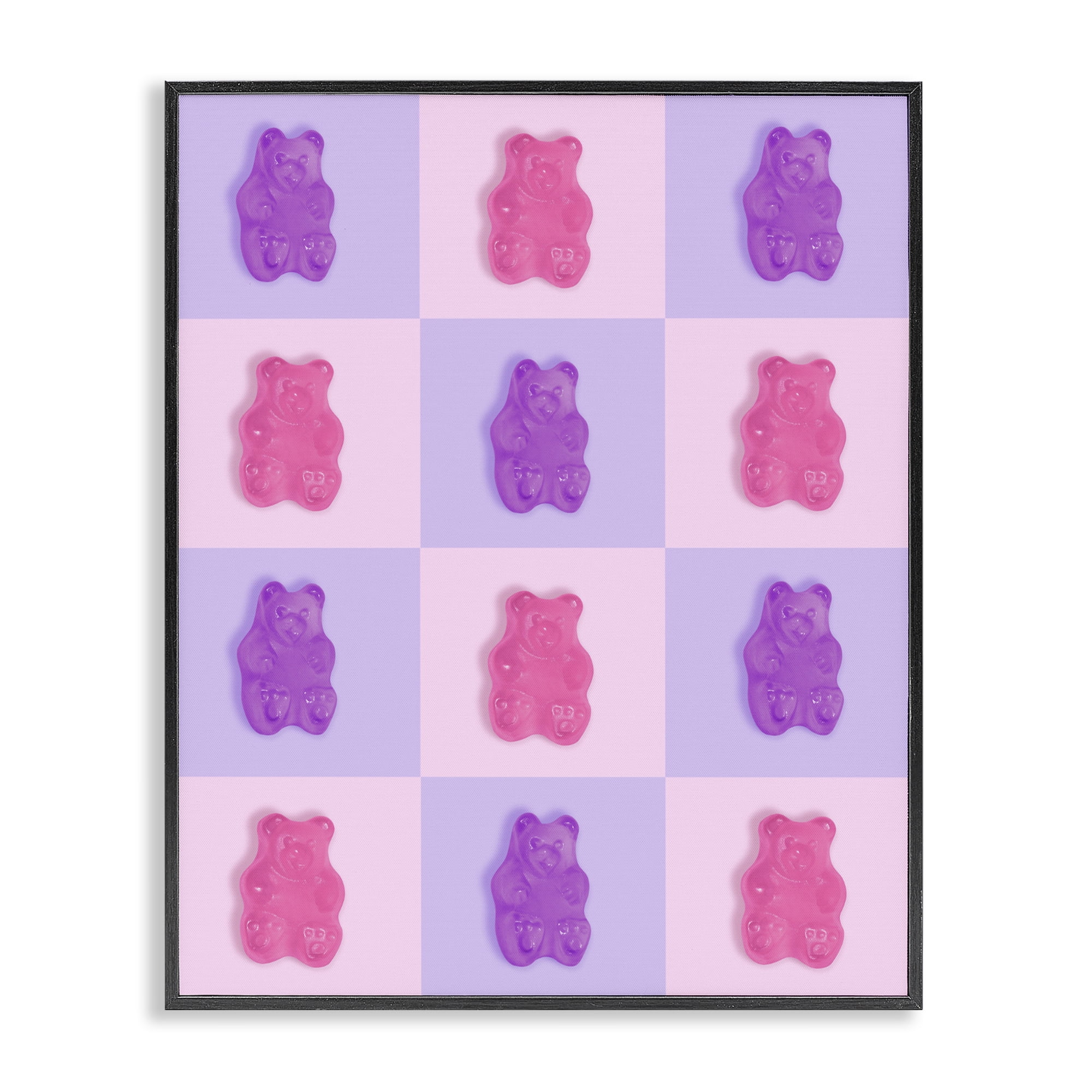 Stupell Industries Pink & Lilac Candy Bears Black Framed Giclee Art, design by LISH Creative