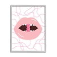 thumbnail image 1 of Stupell Industries Pink Lips & Gummy Candy Food & Beverage Painting Gray Framed Art Print Wall Art, 24 x 30, 1 of 8