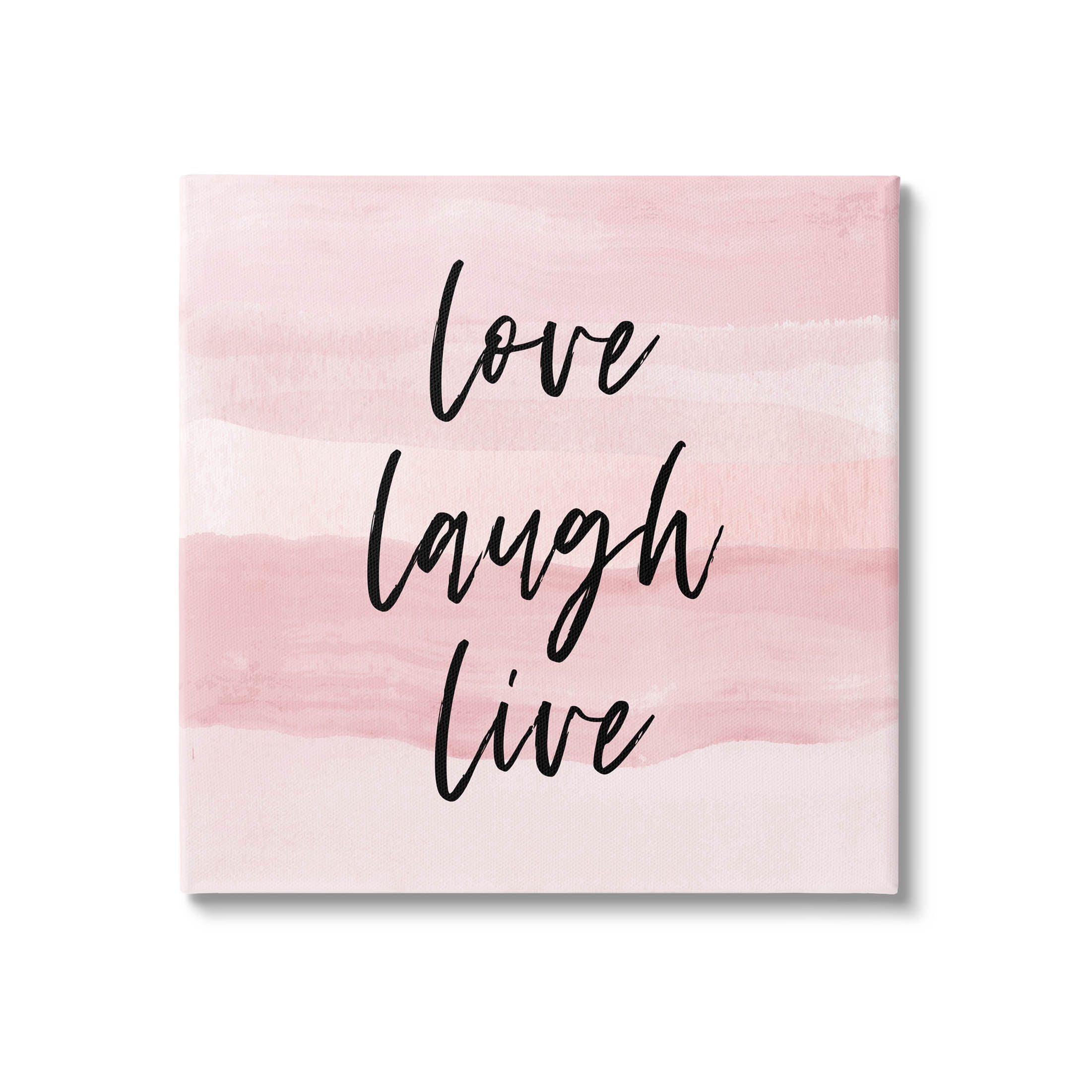 Stupell Industries Pink Love Laugh Live Phrase Graphic Art Gallery Wrapped Canvas Print Wall Art, Design by Martina Pavlova