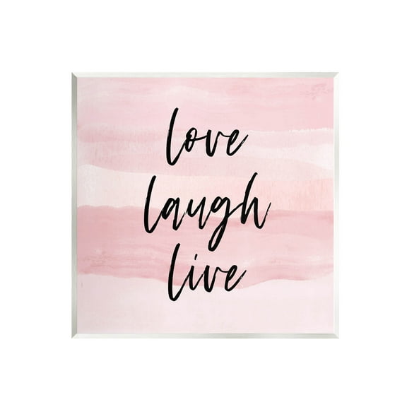 Stupell Industries Pink Love Laugh Live Phrase Graphic Art Unframed Art Print Wall Art, Design by Martina Pavlova