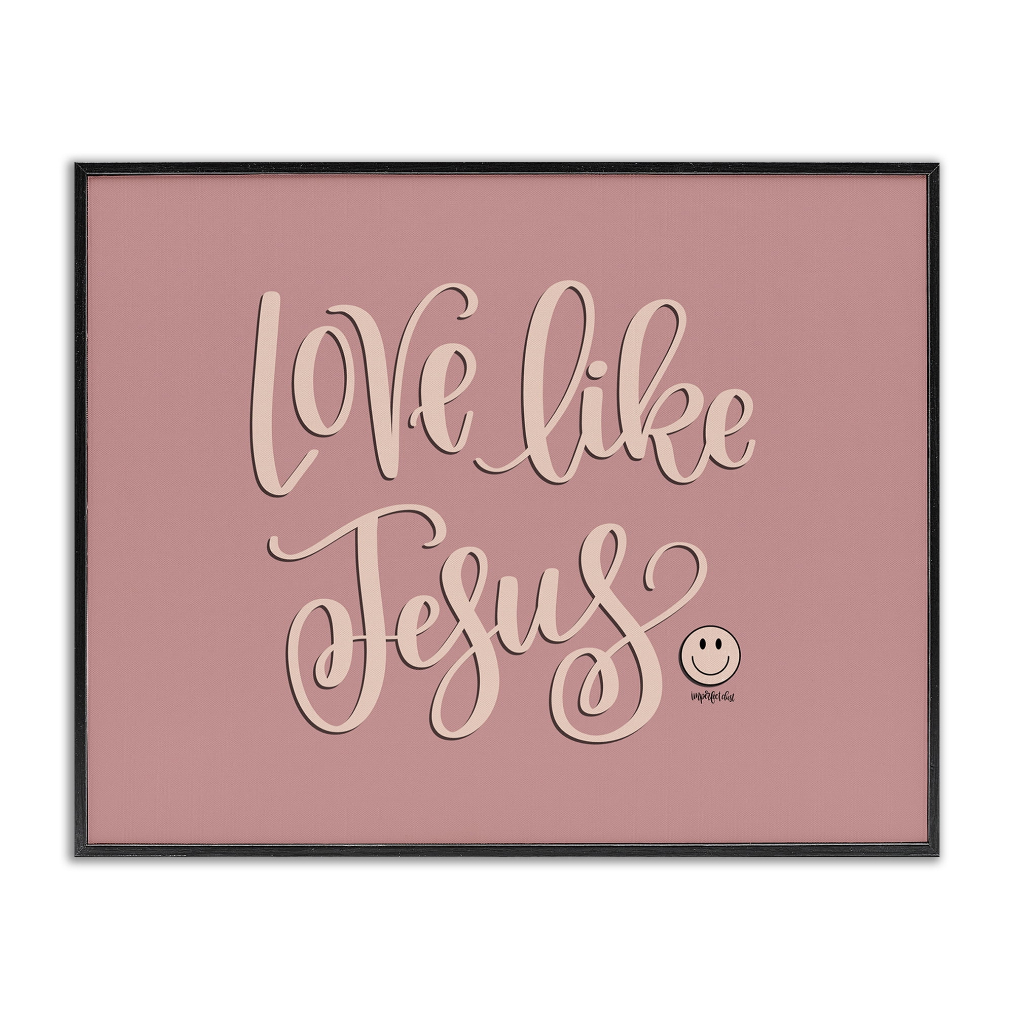 Stupell Industries Pink Love Like Jesus Religious & Spiritual Painting Black Framed Art Print Wall Art, 20 x 16