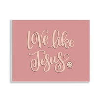 Stupell Industries Pink Love Like Jesus Religious & Spiritual Painting Unframed Art Print Wall Art, 14 x 11