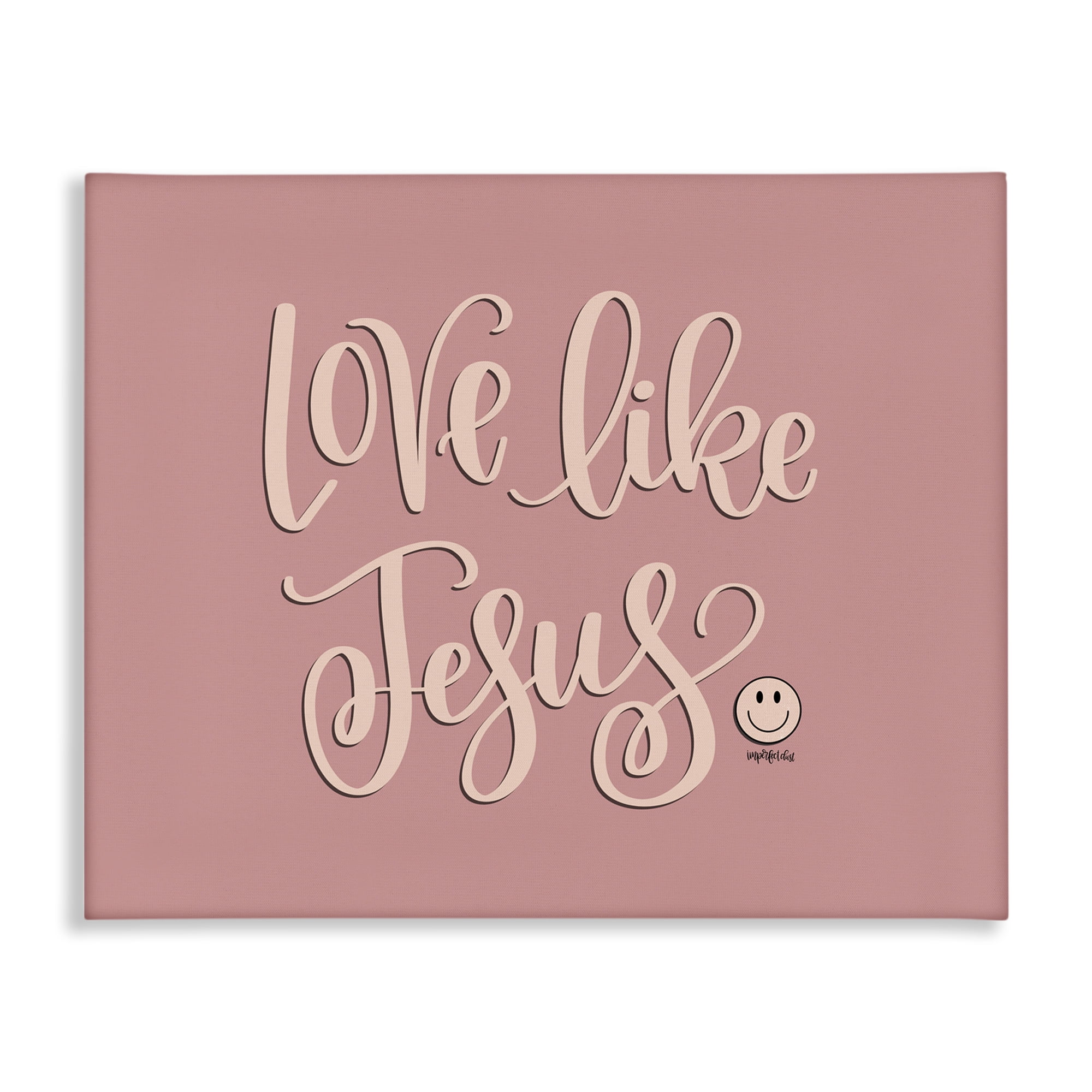 Stupell Industries Pink Love Like Jesus Religious & Spiritual Painting Wrapped Canvas Art Print Wall Art, 20 x 16