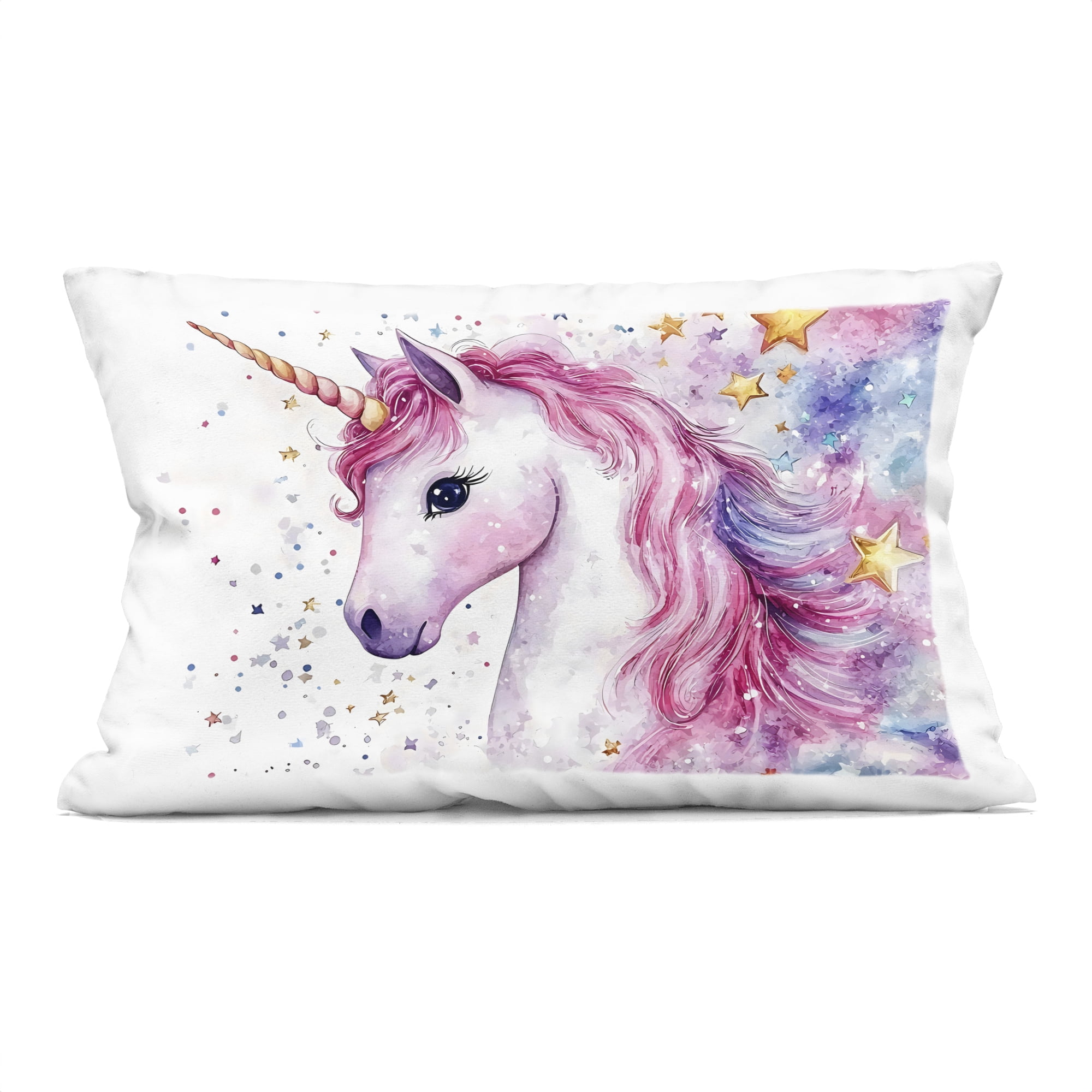 Stupell Industries Pink Mane Unicorn with Stars Decorative Printed Throw Pillow, design by Creative Studio