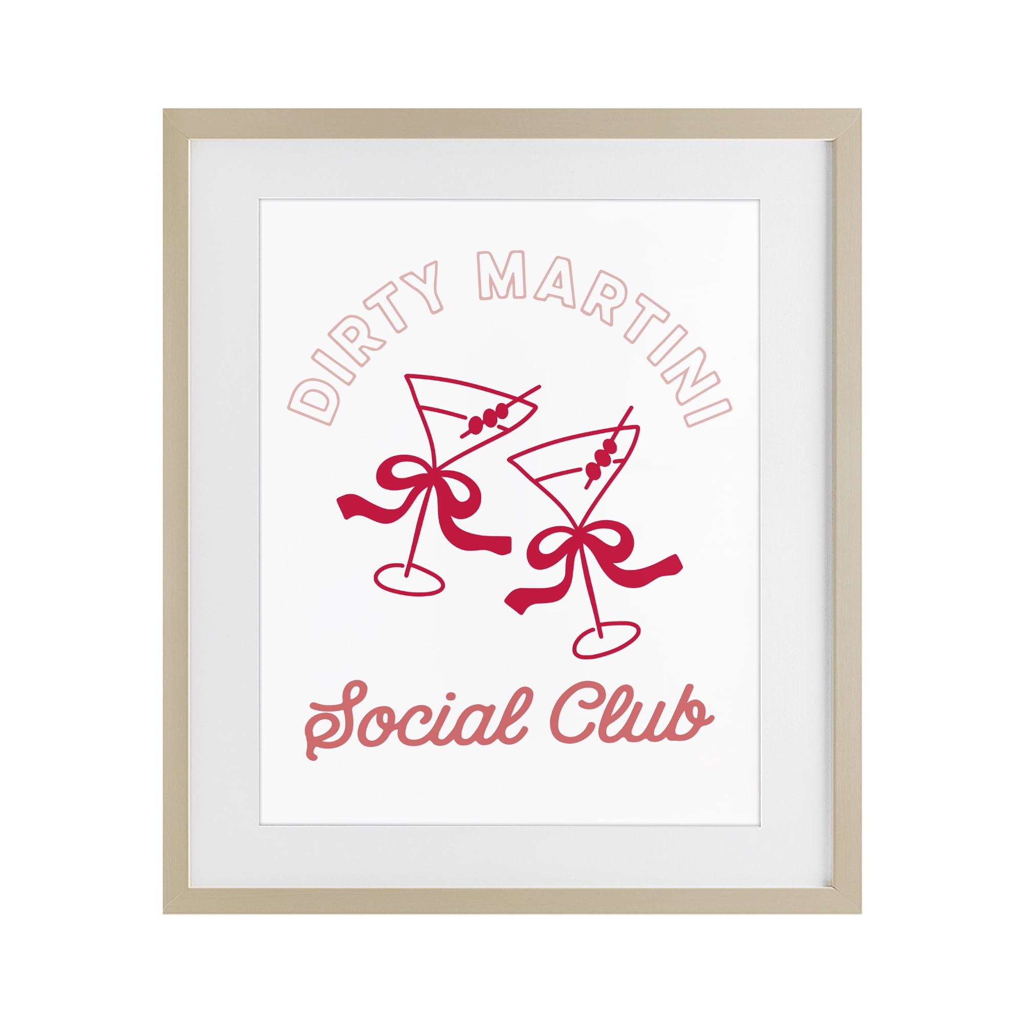 Stupell Industries Pink Martini Social Club Birch Framed Print Under Glass, design by Lettered and Lined
