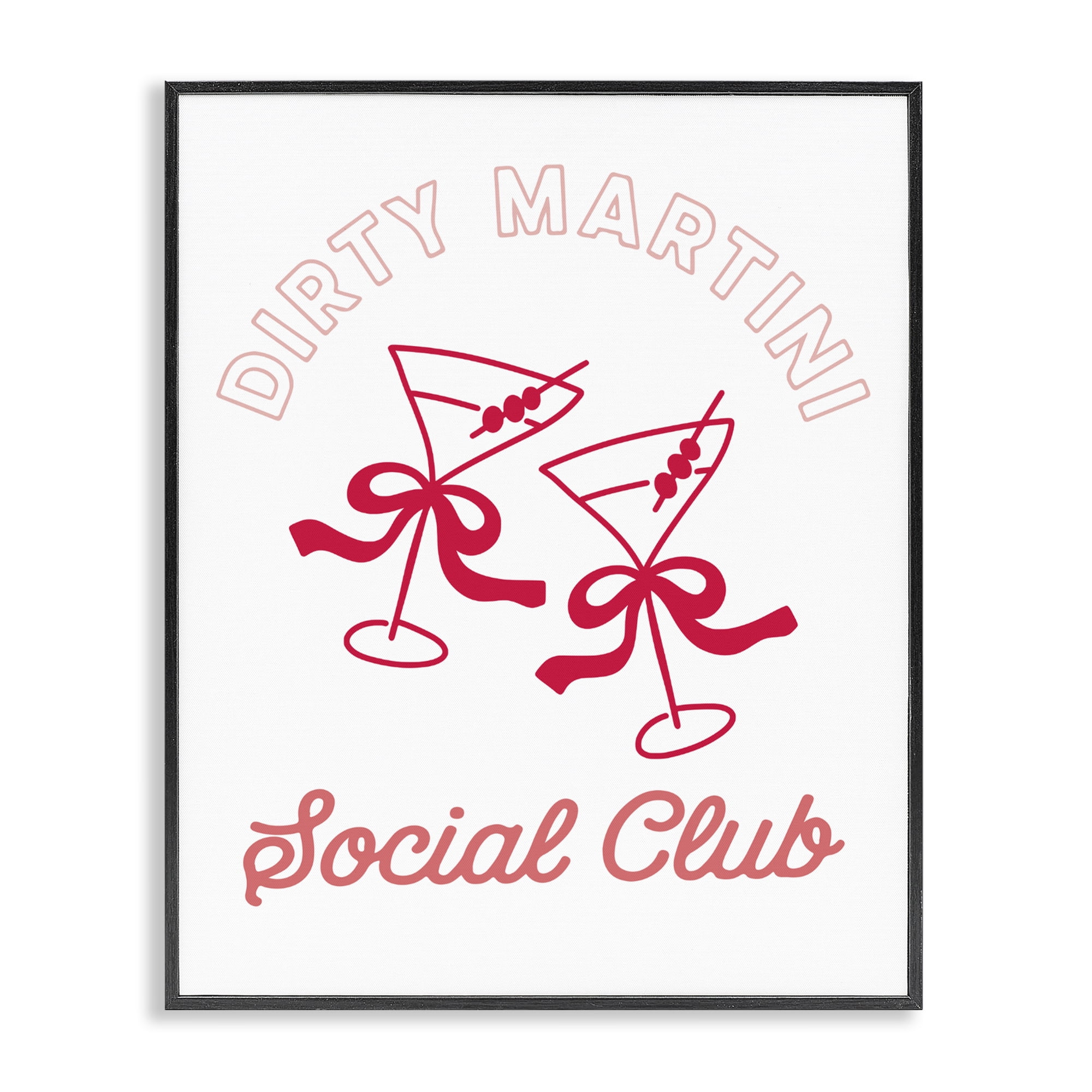 Stupell Industries Pink Martini Social Club Black Framed Giclee Art, design by Lettered and Lined