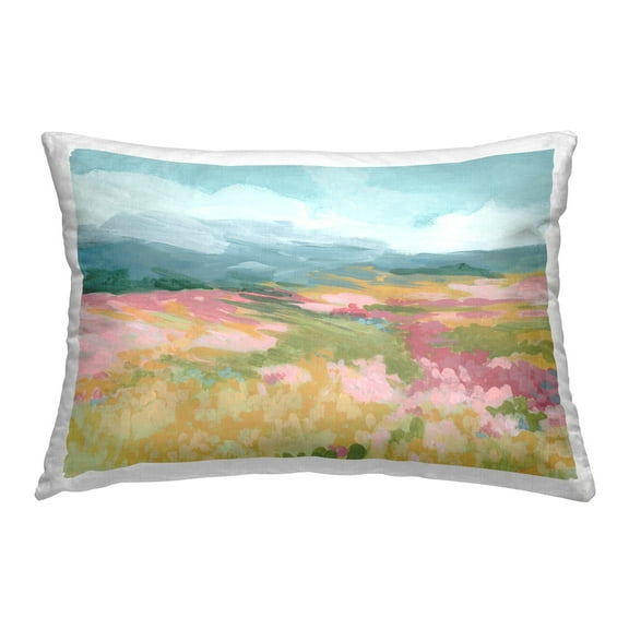 Stupell Industries Pink Meadow Landscape Decorative Printed Throw Pillow Design by June Erica Vess