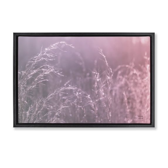 Stupell Industries Modern Pink Meadow at Dawn Black Floating Frame Canvas Art, 25 x 17, by Nathan Larson