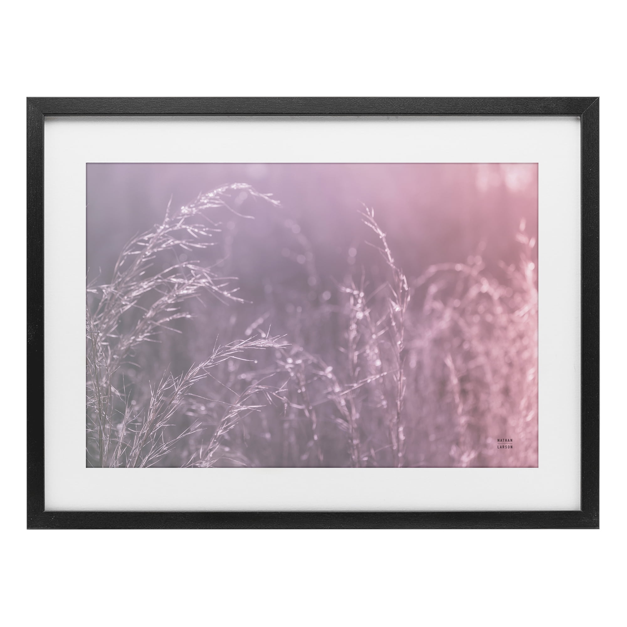 Stupell Industries Pink Meadow at Dawn Black Framed Print Under Glass, design by Nathan Larson