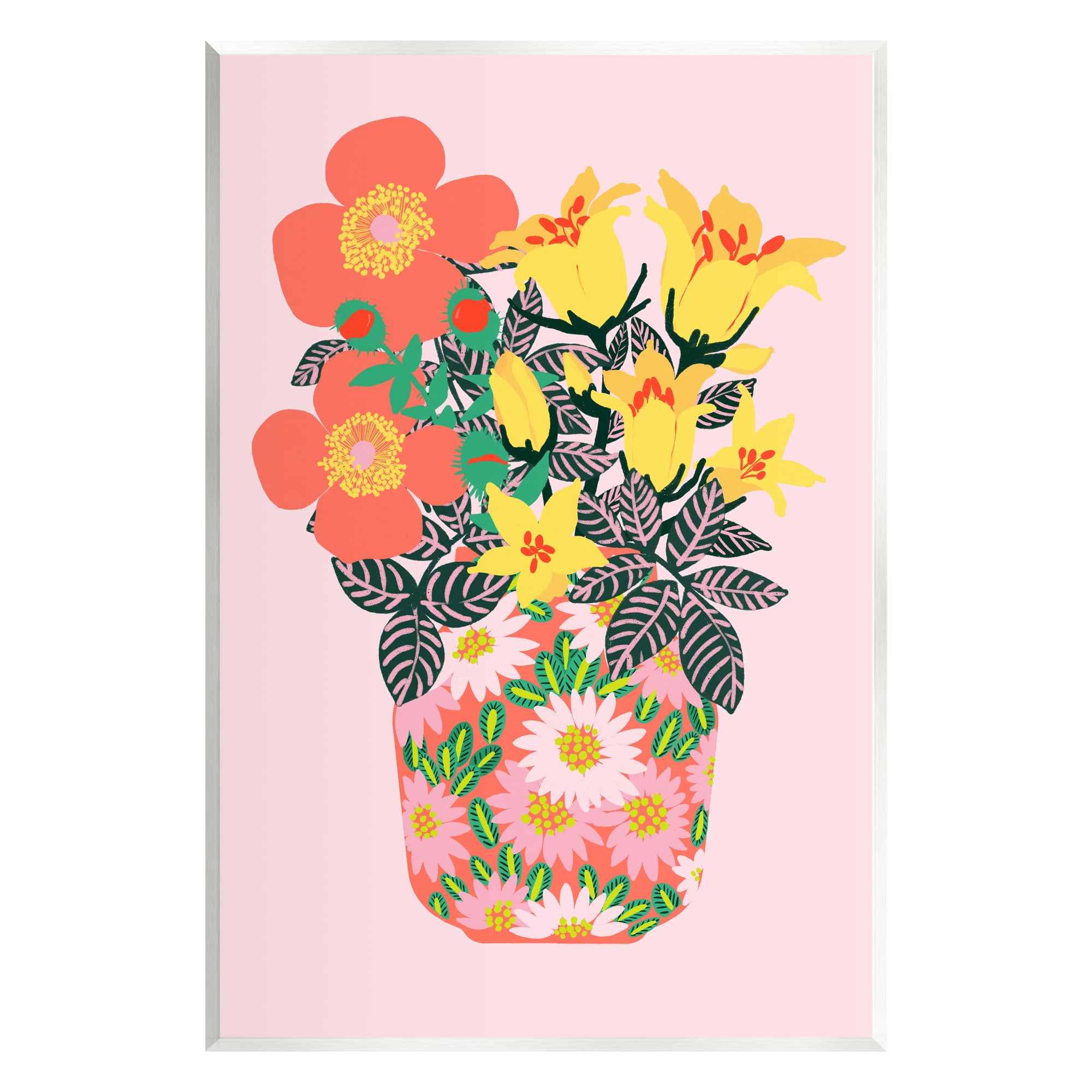 Stupell Industries Pink Modern Bouquet Botanical & Floral Painting Unframed Art Print Wall Art, 13 x 19