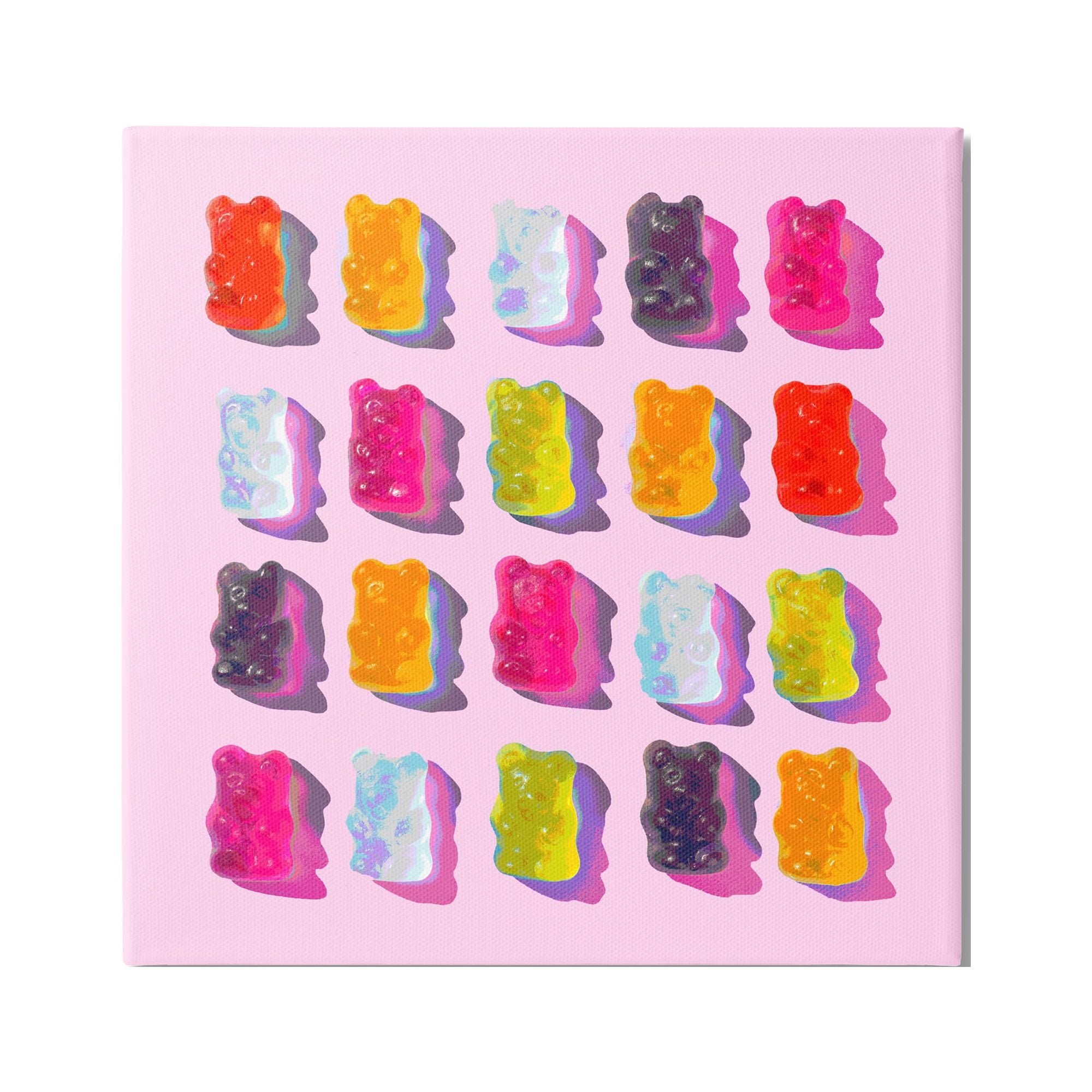 Stupell Industries Pink Modern Gummy Candy Food & Beverage Painting Gallery Wrapped Canvas Art Print Wall Art, 36 x 36