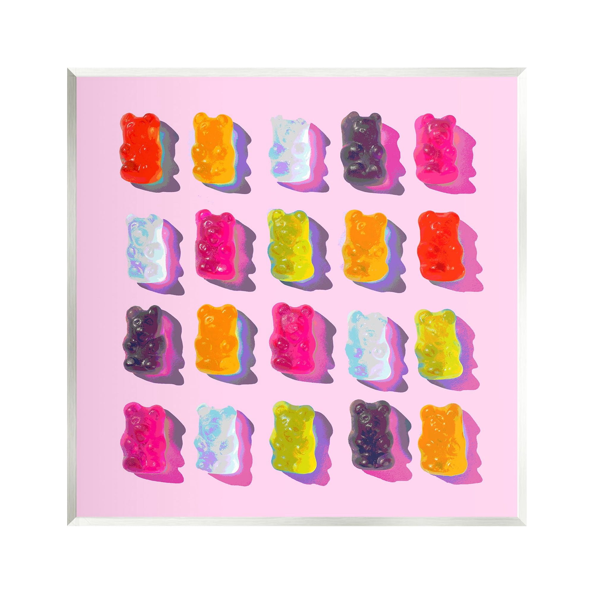 Stupell Industries Pink Modern Gummy Candy Food & Beverage Painting Unframed Art Print Wall Art, 12 x 12