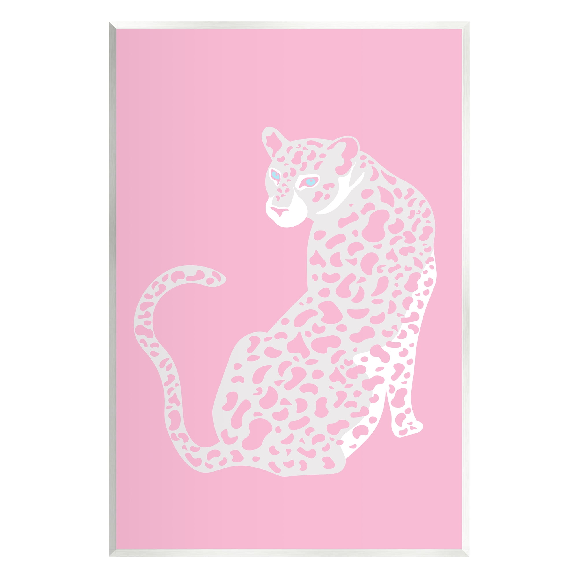 Stupell Industries Pink Modern Leopard Cheetah Portrait Piercing Gaze Graphic Art Unframed Art Print Wall Art, Design by Birch&Ink