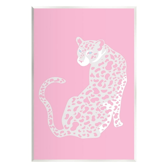 Stupell Industries Pink Modern Leopard Cheetah Portrait Piercing Gaze Graphic Art Unframed Art Print Wall Art, Design by Birch&Ink
