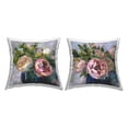 thumbnail image 1 of Stupell Industries Pink Modern Rose Bouquets Square Decorative Printed Throw Pillow, 18 x 18, Set of 2, 1 of 6