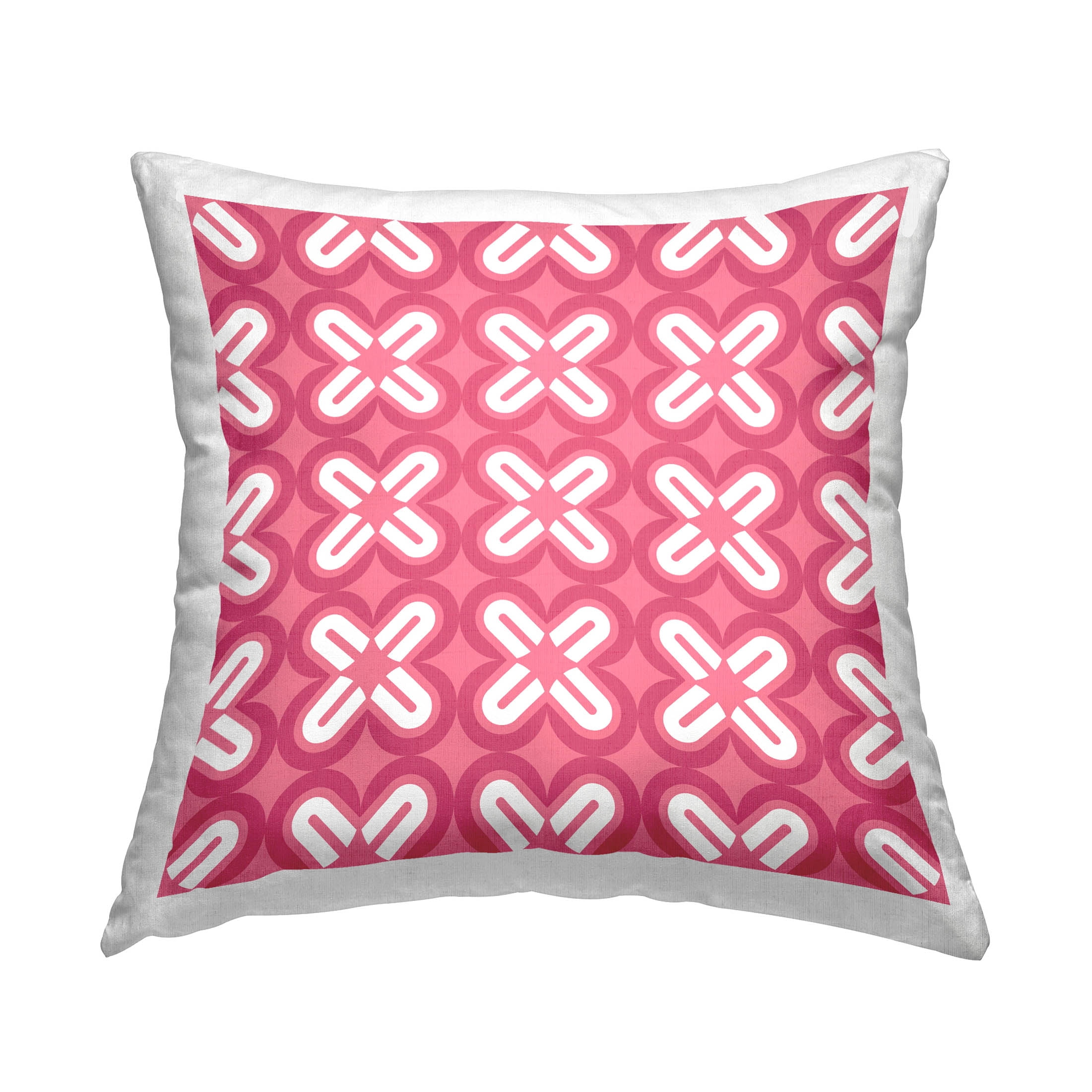 Stupell Industries Pink Modern Shapes Pattern Printed Throw Pillow Design by Geoff Tygert