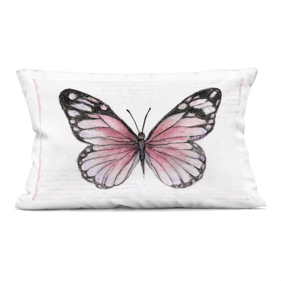 Stupell Industries Pink Monarch Butterfly Decorative Printed Throw Pillow, design by Janet Tava