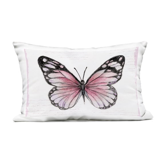 Stupell Industries Pink Monarch Butterfly Outdoor Printed Pillow, design by Janet Tava