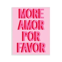Stupell Industries Pink More Amor Typography Painting Unframed Art Print Wall Art, 11 x 14
