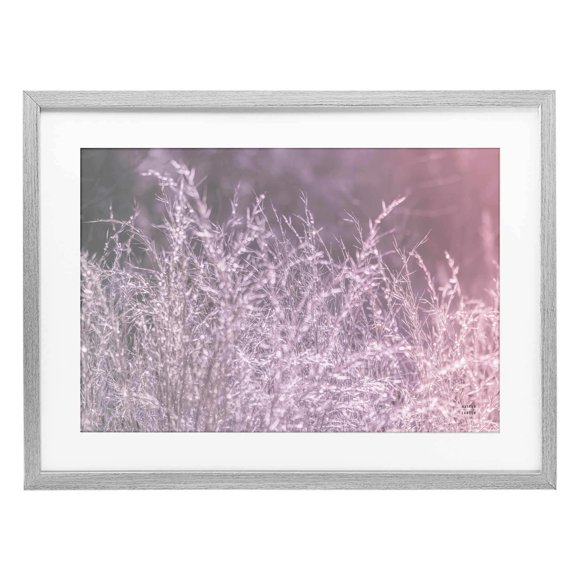 Stupell Industries Pink Morning Gentle Meadow Gray Framed Print Under Glass, design by Nathan Larson