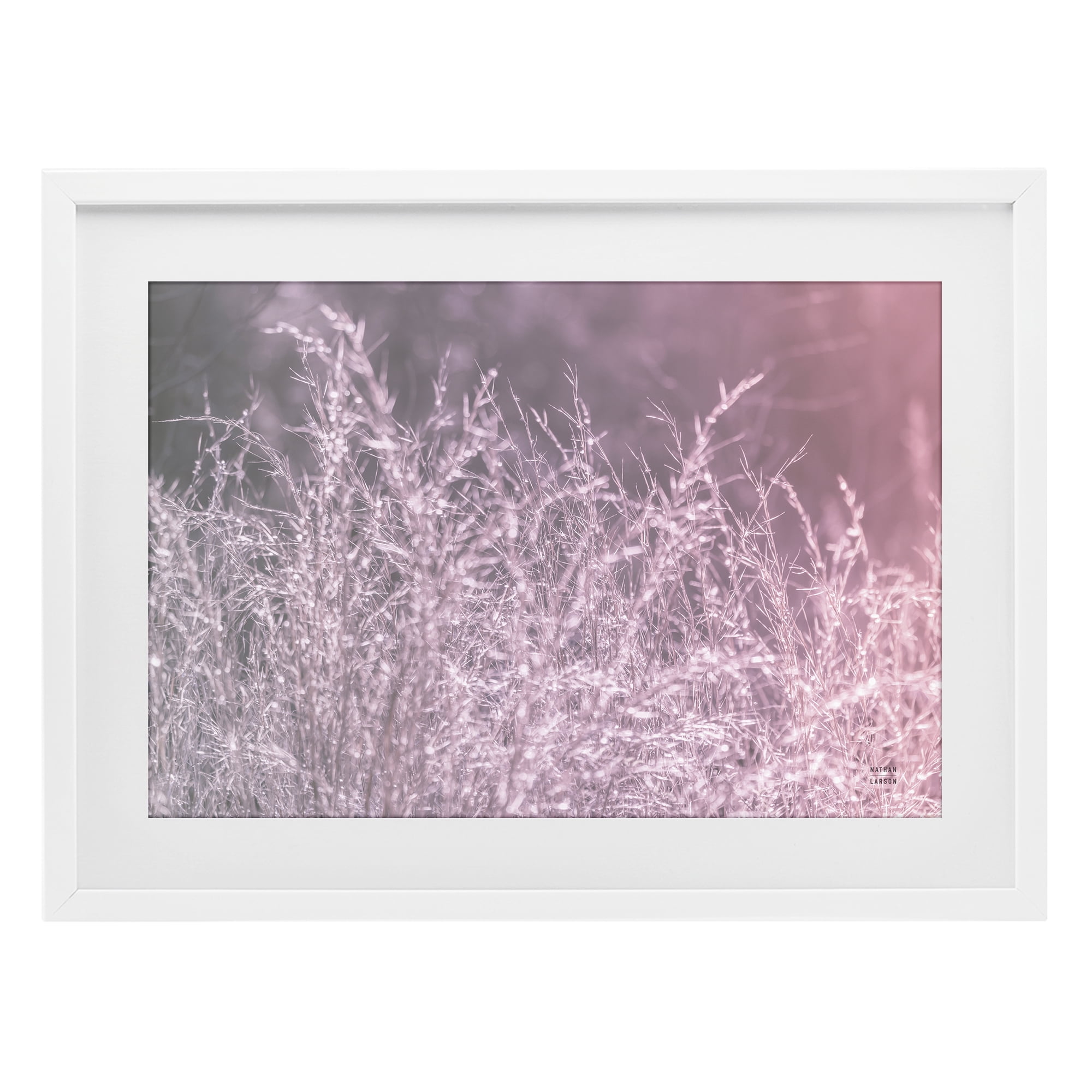 Stupell Industries Pink Morning Gentle Meadow White Framed Print Under Glass, design by Nathan Larson