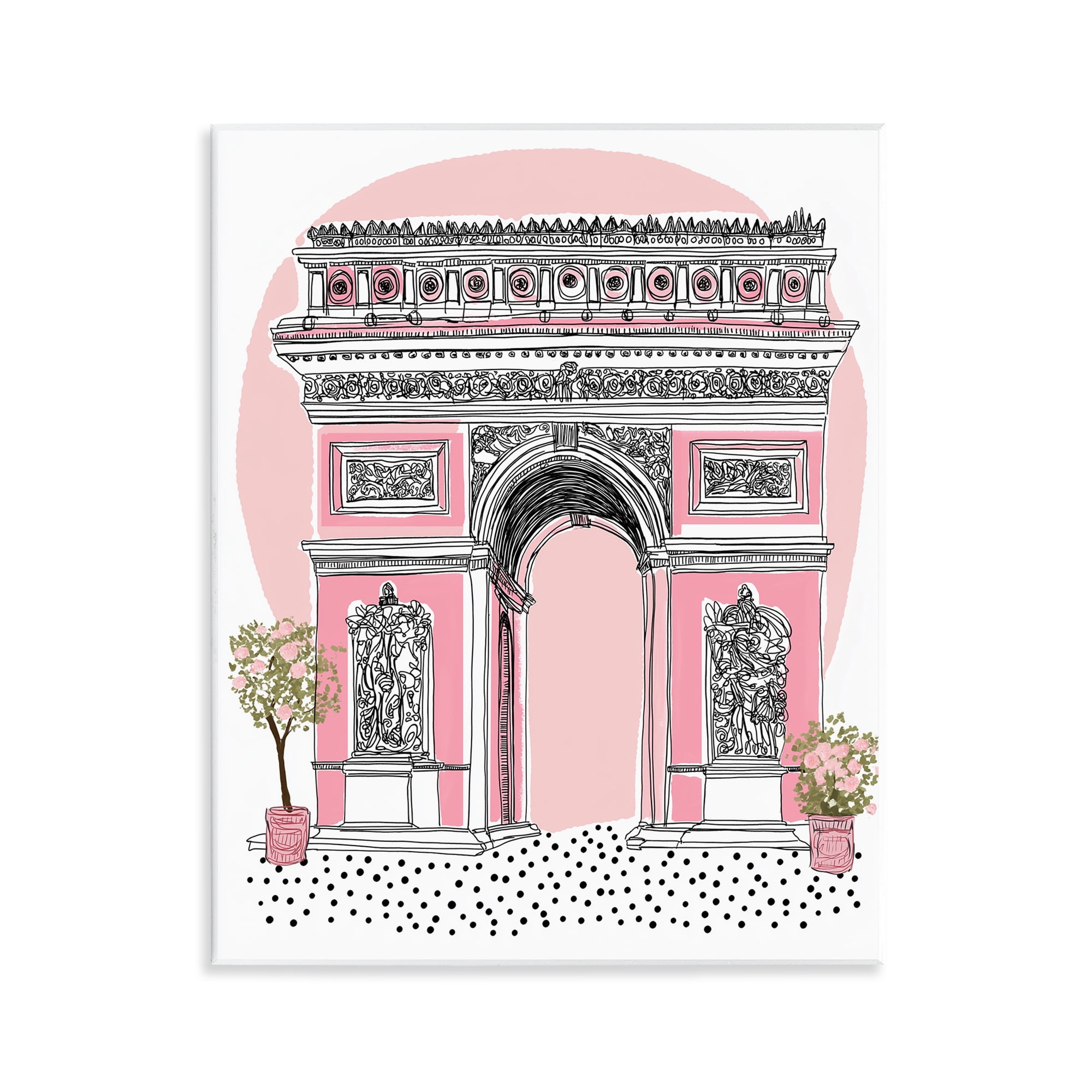 Stupell Industries Pink Neoclassical Archway Wall Plaque Art, design by Jess Stempel