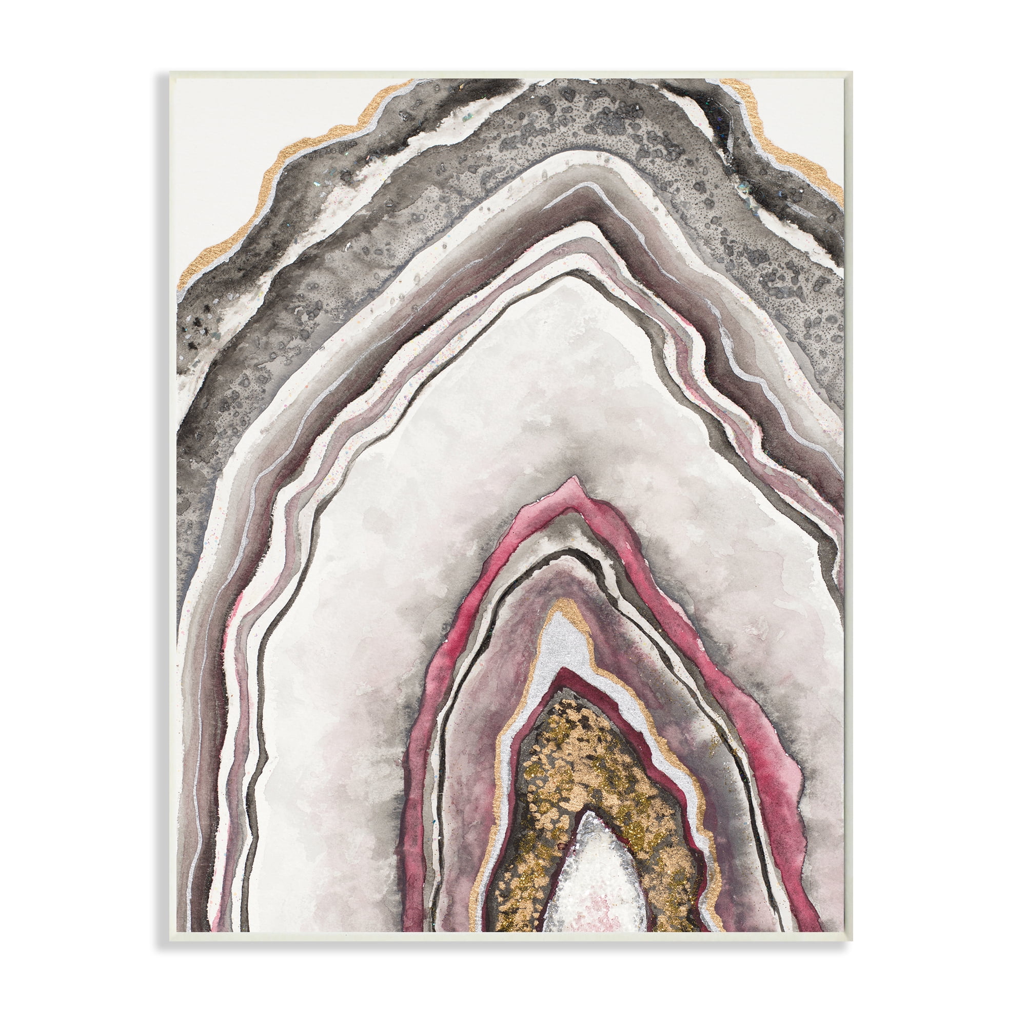 Stupell Industries Pink Neutral Geode Rock Arch Pattern Abstract Abstract Painting Unframed Art Print Wall Art, 13 x 19