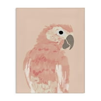 Stupell Industries Pink Neutral Parrot Animals & Insects Painting Gallery Wrapped Canvas Art Print Wall Art, 16 x 20