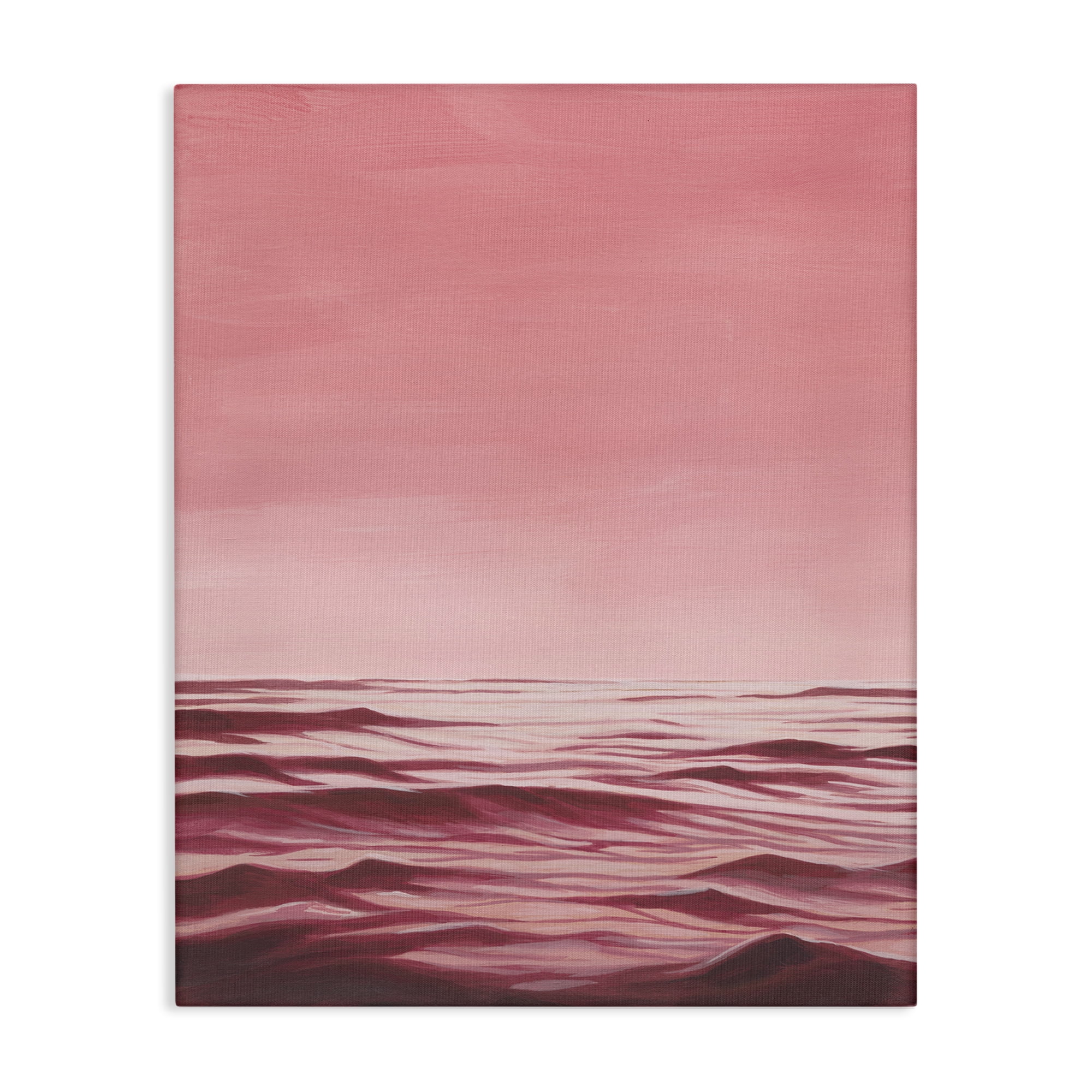 Stupell Industries Pink Ocean Ripples Coastal Painting Gallery Wrapped Canvas Art Print Wall Art, 30 x 40