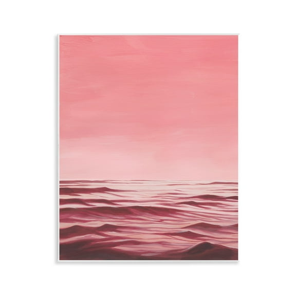 Stupell Industries Pink Ocean Ripples Coastal Painting Unframed Art Print Wall Art, 11 x 14