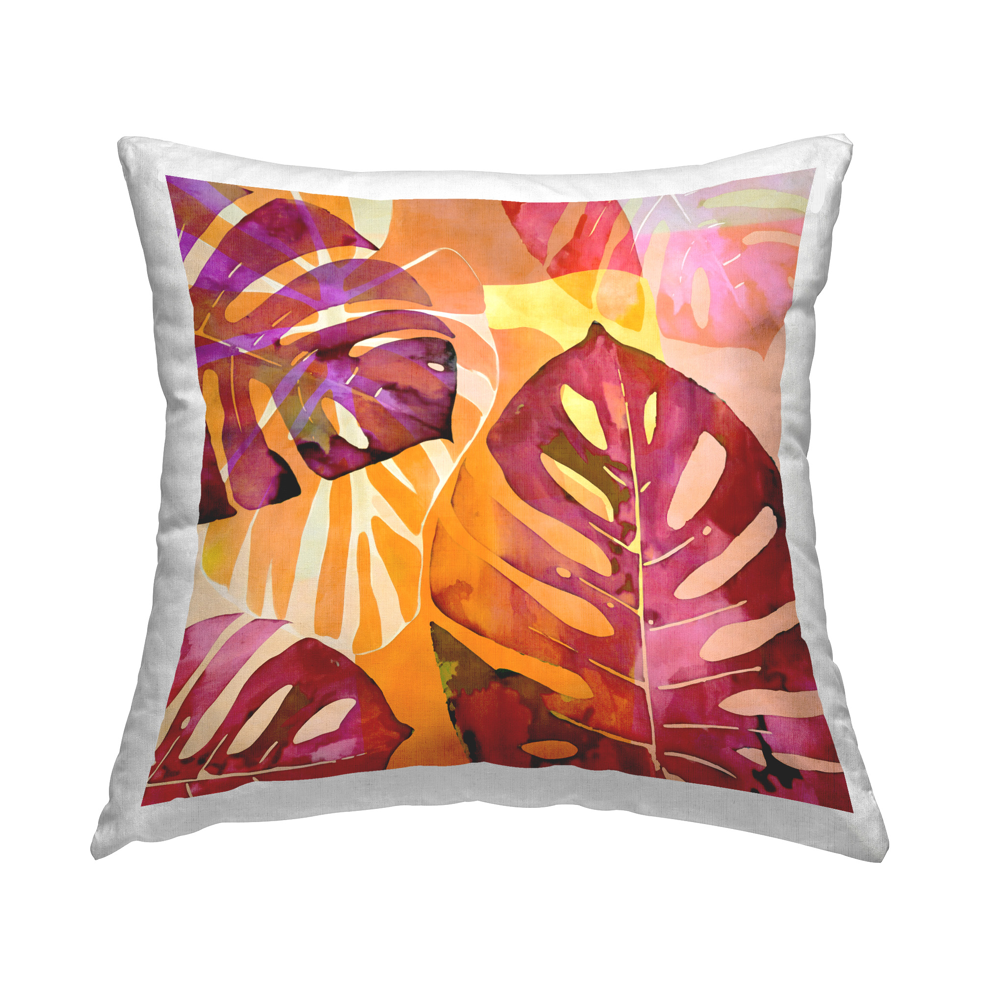 Stupell Industries Pink & Orange Leaves Decorative Printed Throw Pillow Design by Andrea Haase