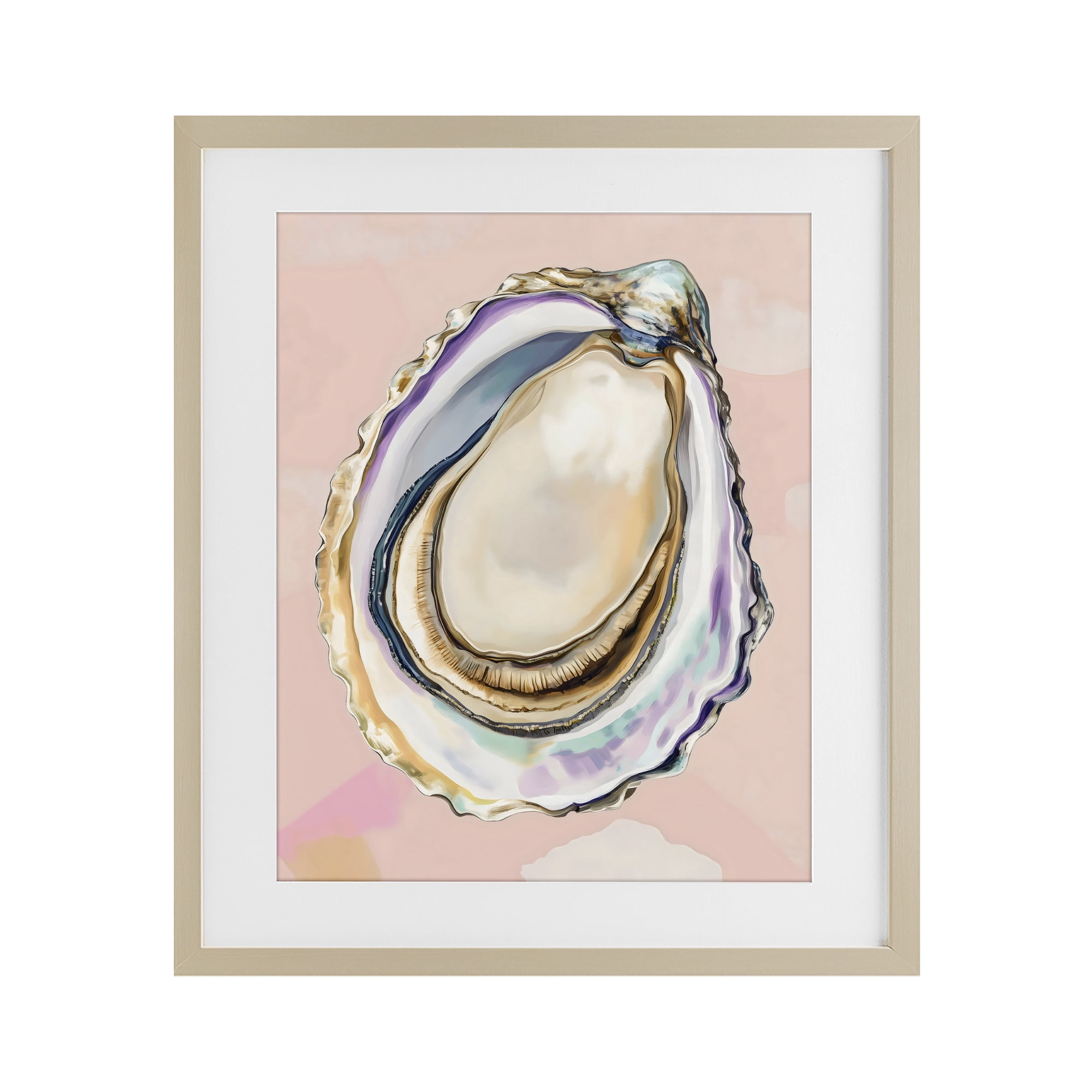 Stupell Industries Pink Oyster Shell Elegance Birch Framed Print Under Glass, design by The Prints Vibe