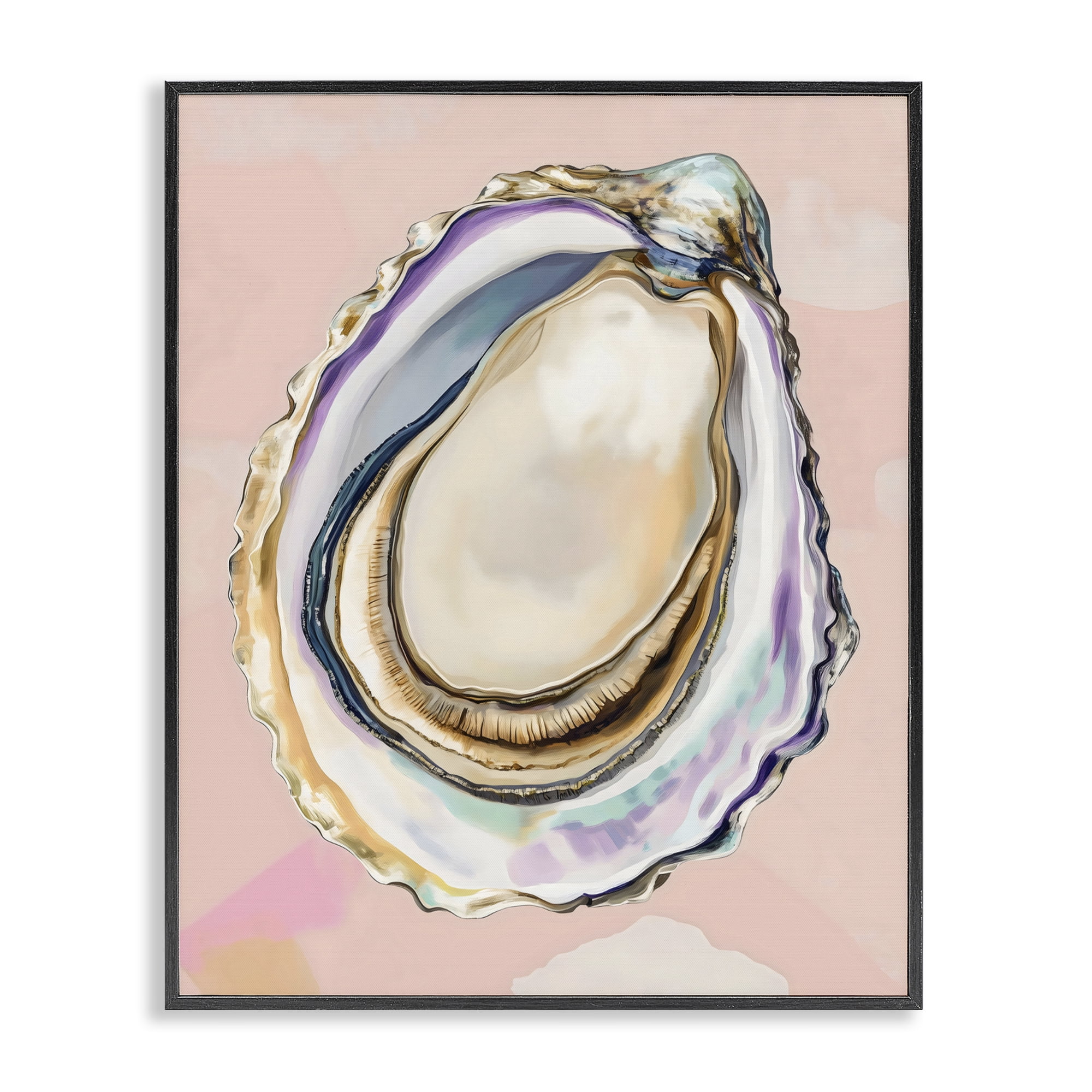 Stupell Industries Pink Oyster Shell Elegance Black Framed Giclee Art, design by The Prints Vibe