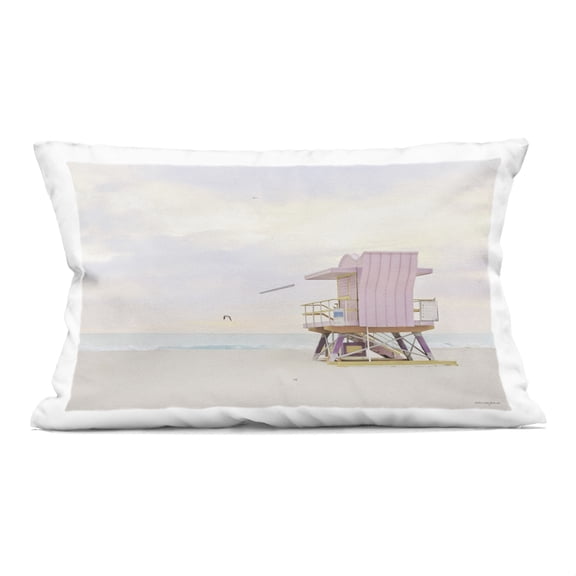 Stupell Industries Pink Paradise Beach Decorative Printed Throw Pillow design by Seven Trees Design, 14 x 7 x 20