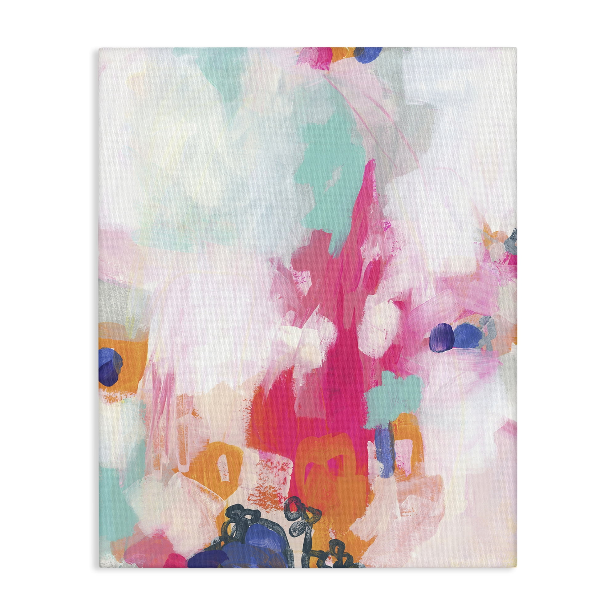 Stupell Industries Pink & Pastel Abstract Abstract Painting Wrapped Canvas Art Print Wall Art, 36 x 48