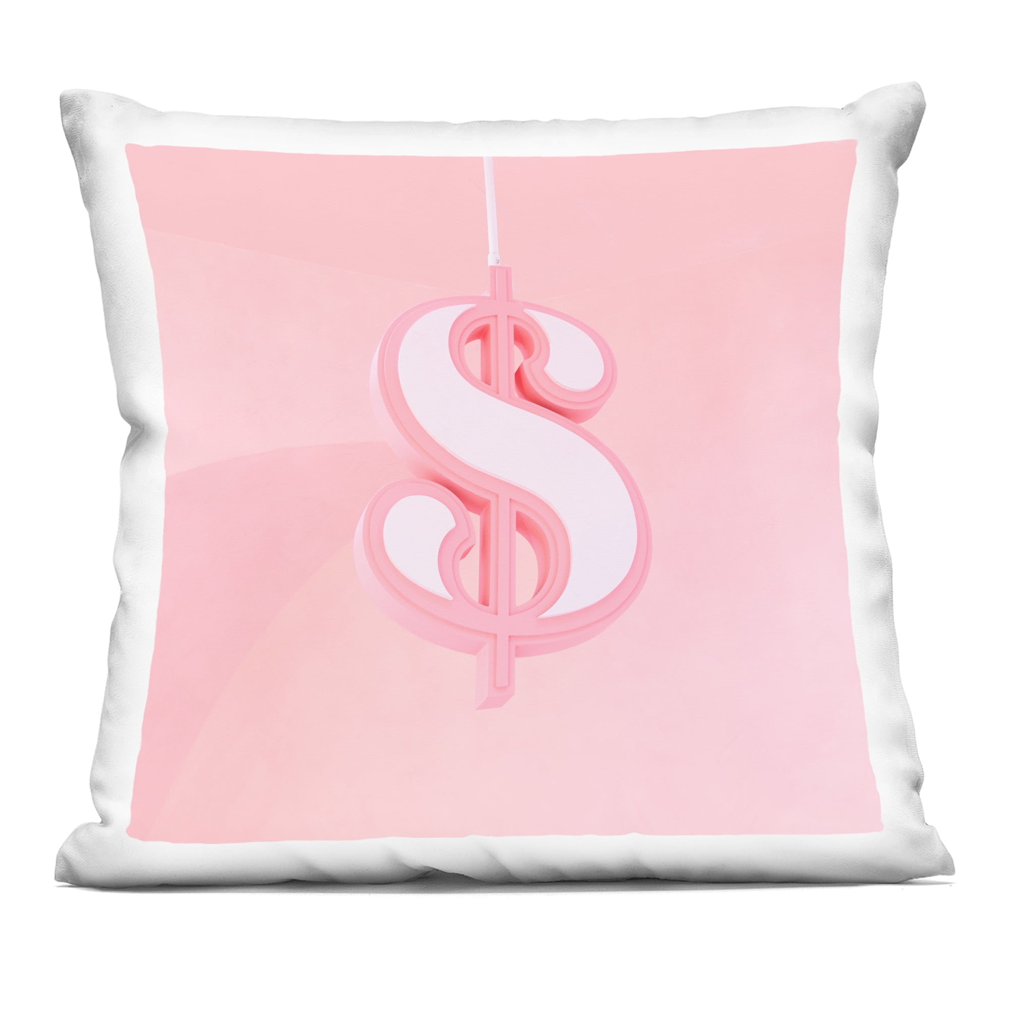 Stupell Industries Pink Pastel Dollar Sign Decorative Printed Throw Pillow, design by LISH Creative
