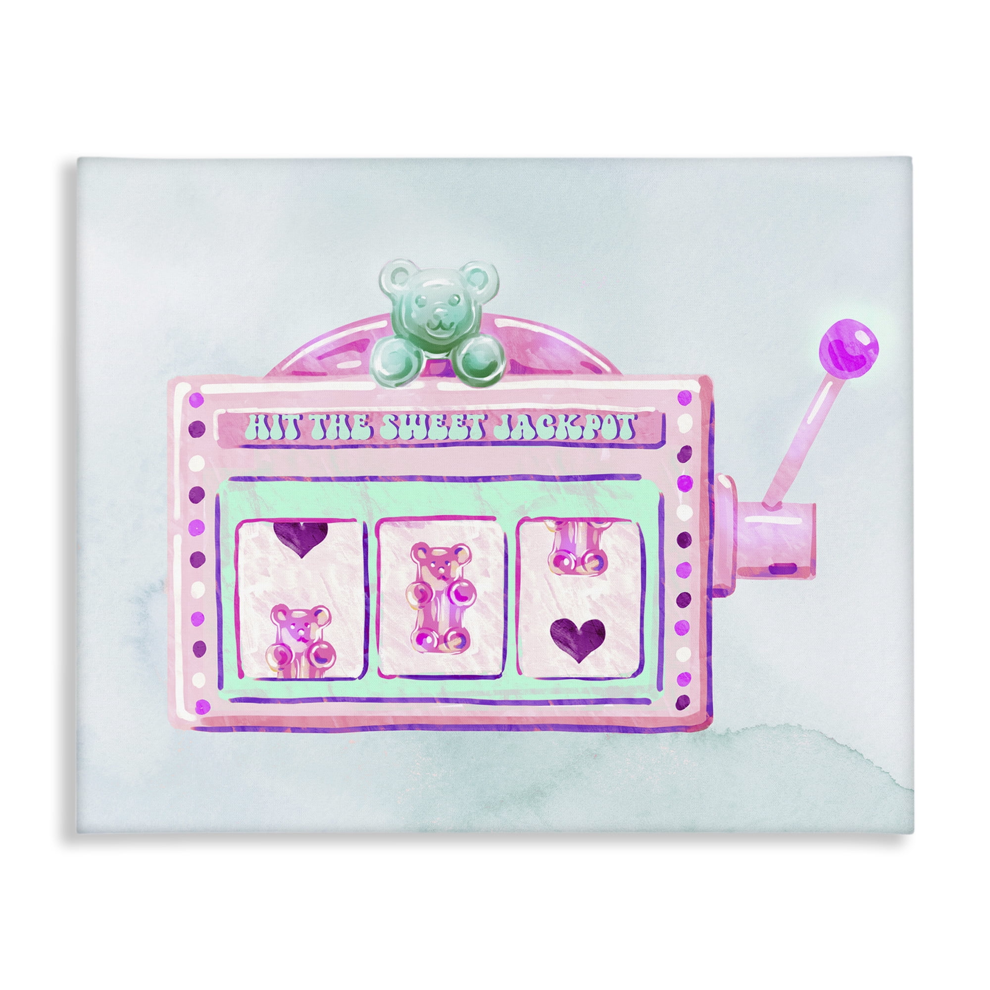 Stupell Industries Pink Pastel Slots Novelty & Humor Painting Wrapped Canvas Art Print Wall Art, 40 x 30
