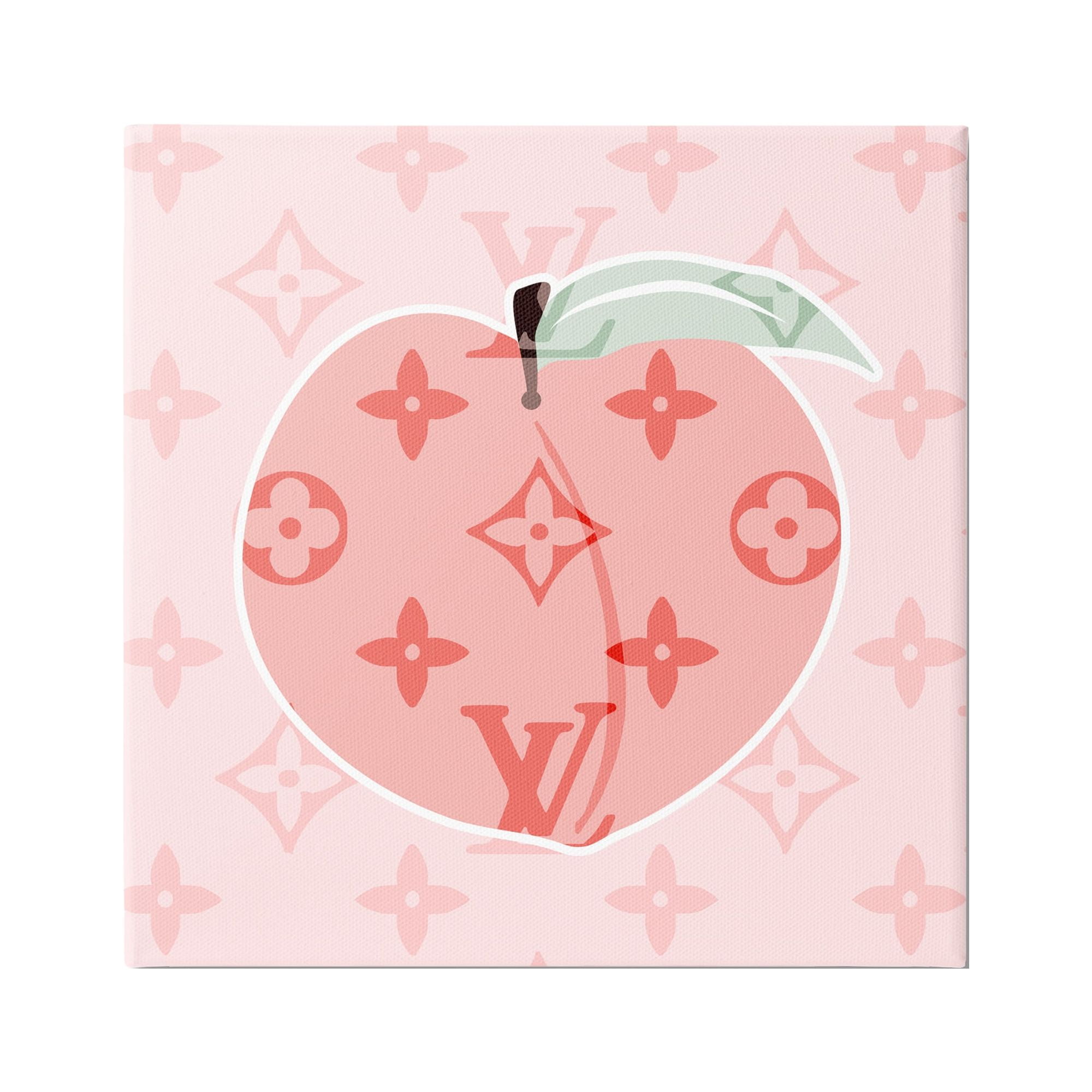 Stupell Industries Pink Patterned Peach Food & Beverage Painting Gallery Wrapped Canvas Print Wall Art, 30 x 30