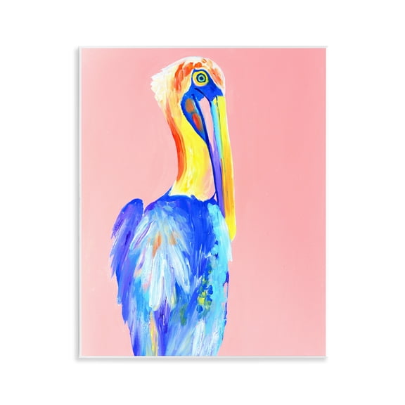 Stupell Industries Pink Pelican Expression Wall Plaque Art design by Jennifer Seeley, 14 x 11