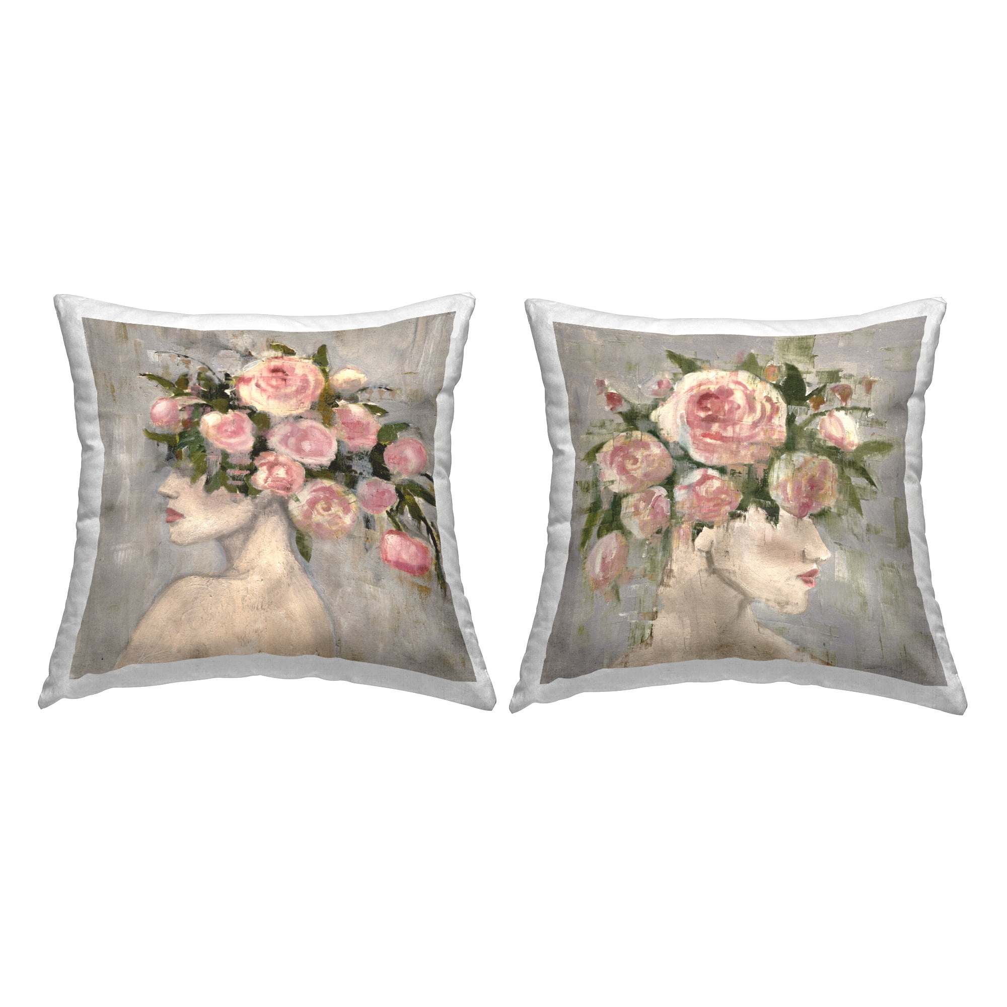 Stupell Industries Pink Peonie Females Decorative Printed Throw Pillow Design by Charity Henderson.