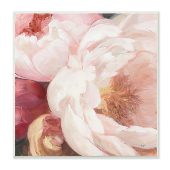 Stupell Industries Pink Peonies Cluster Soft Edge Flower Petal Painting, 12 x 12,Design by Julia Purinton