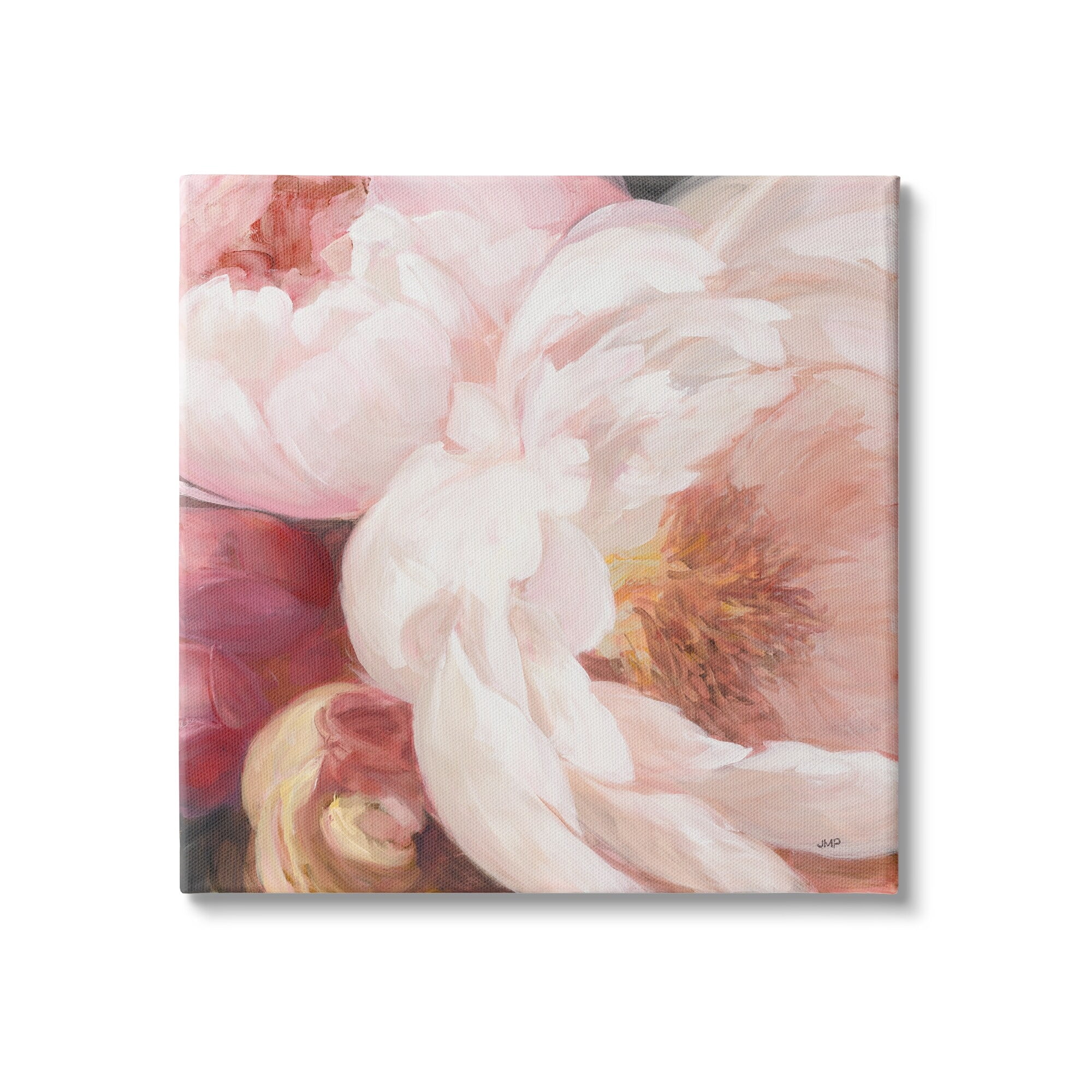 Stupell Industries Pink Peonies Cluster Soft Edge Flower Petal Painting, 24 x 24,Design by Julia Purinton